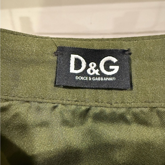 D&G Olive Plaid Mini Skirt with Black Lace - Picture 4 of 4